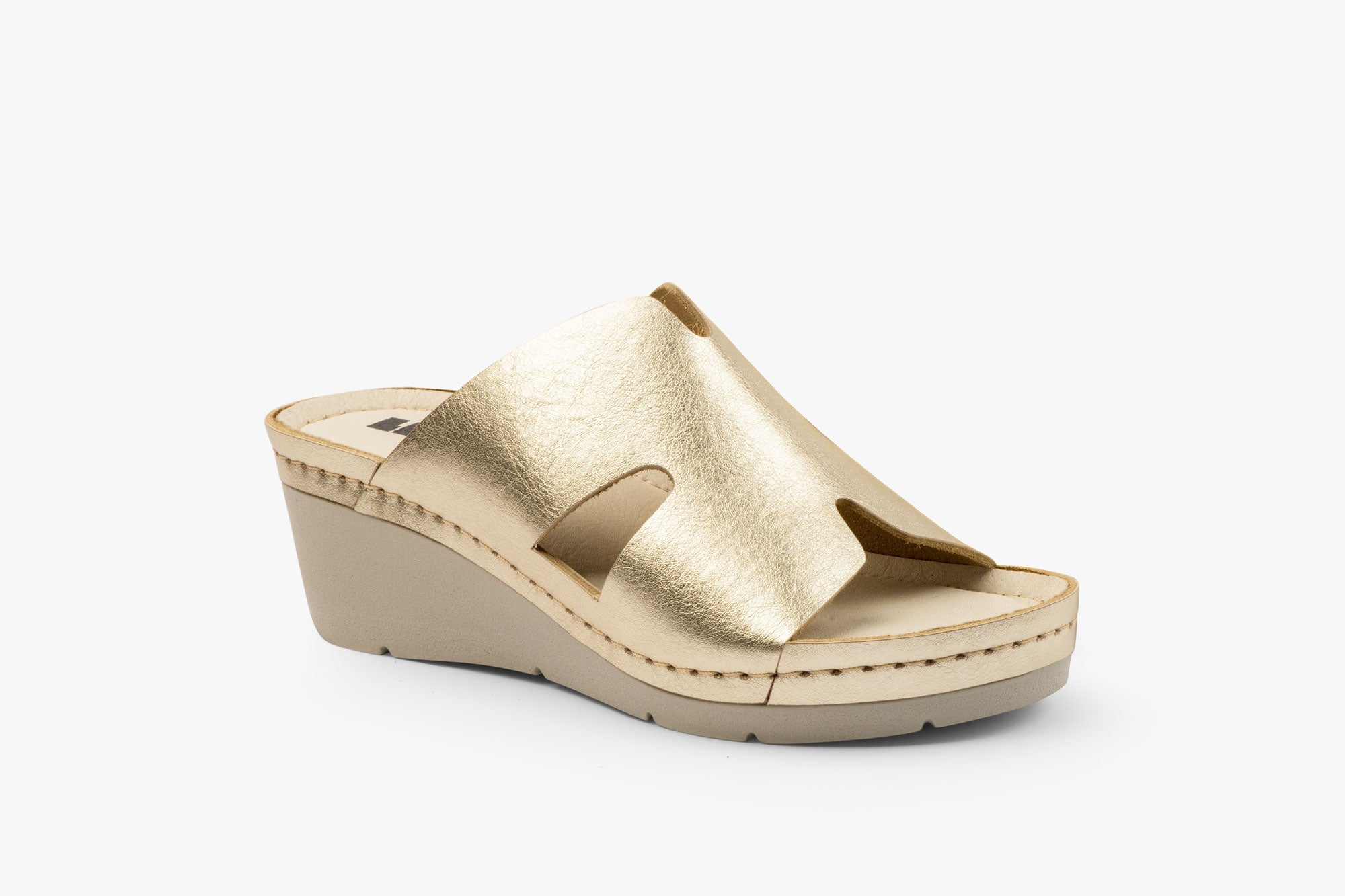 Eleve dam kilesandal i läder - guld