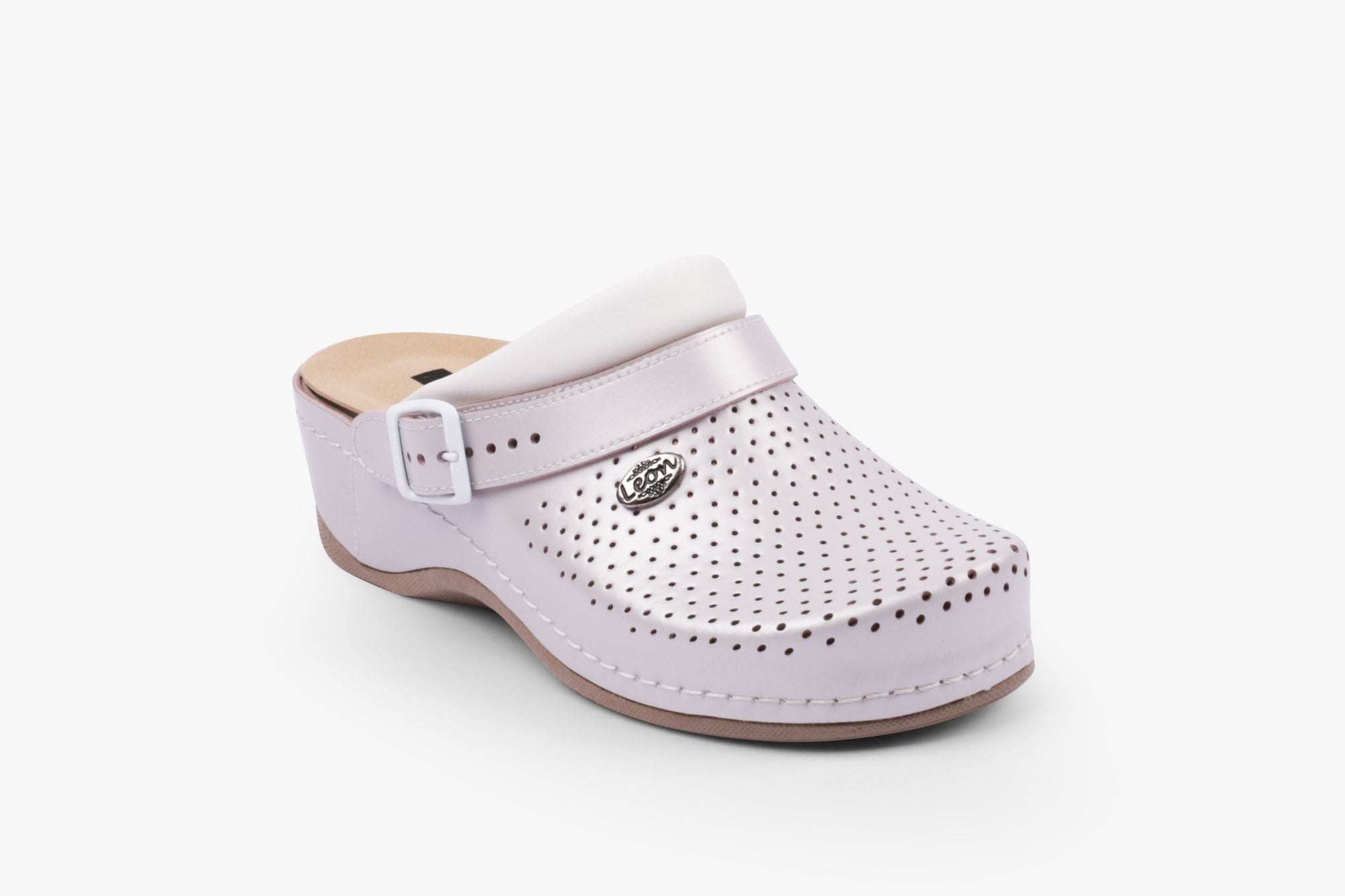Dam Läder Clogs - Pärlemor
