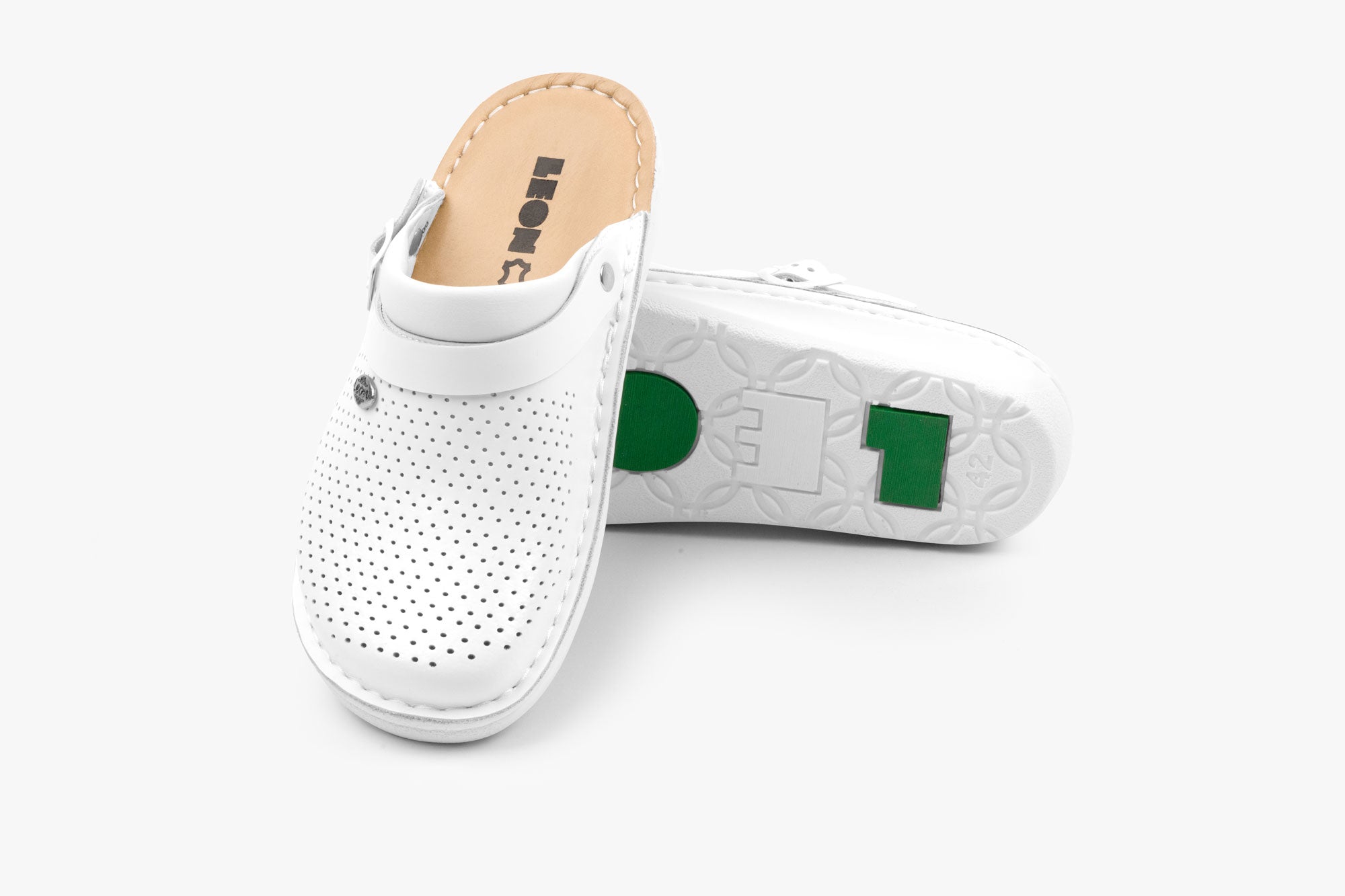 Herr Läder Clogs - Vit