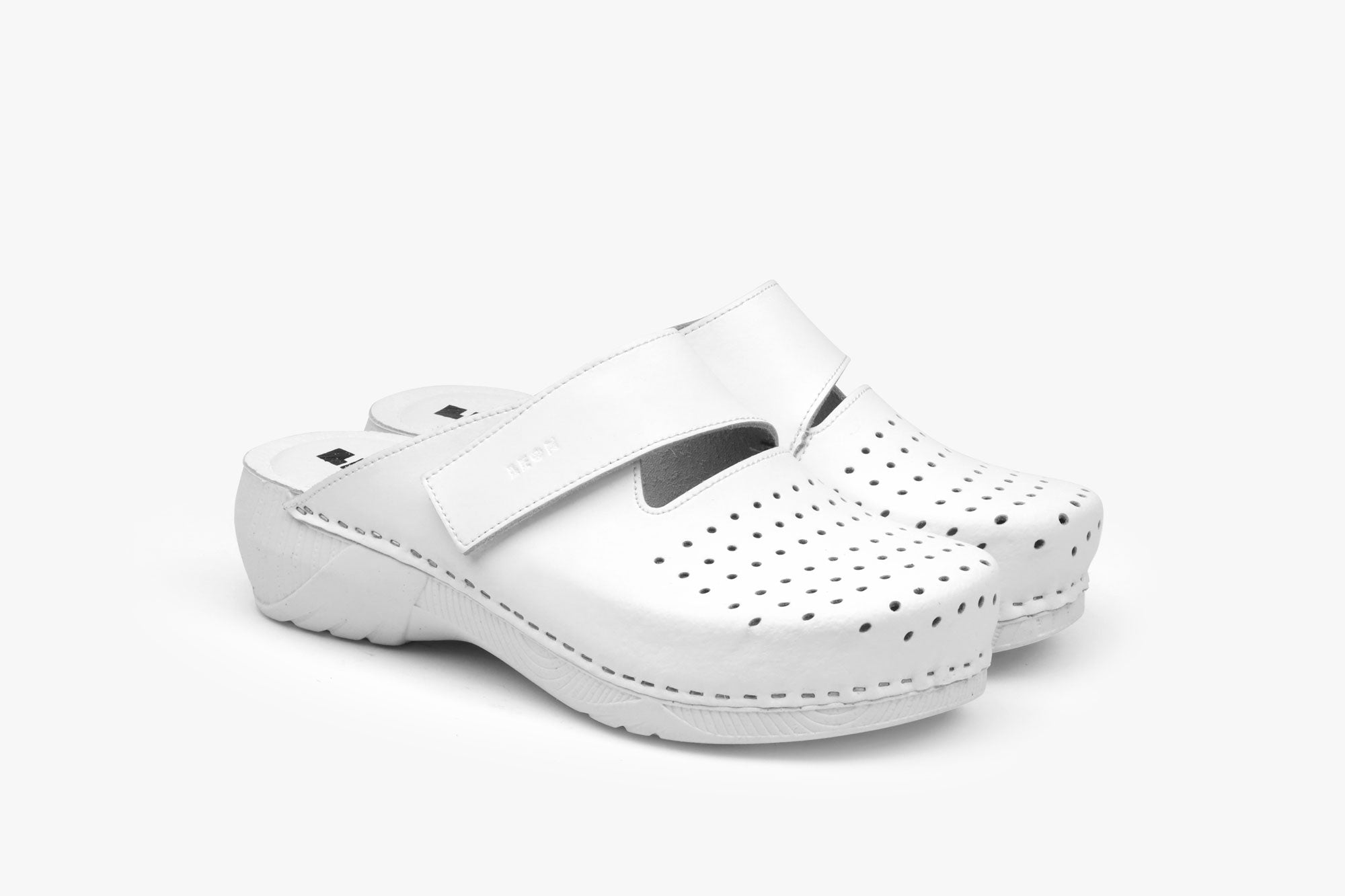 Rubicon damclogs i läder - vitt