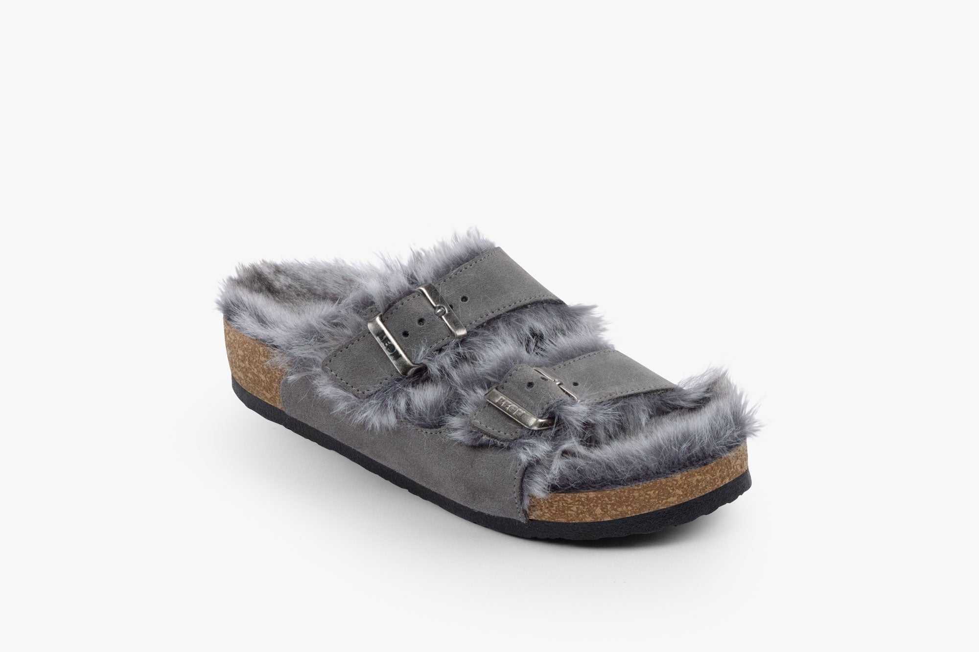 Päls Sandaler - Grå Tofflor