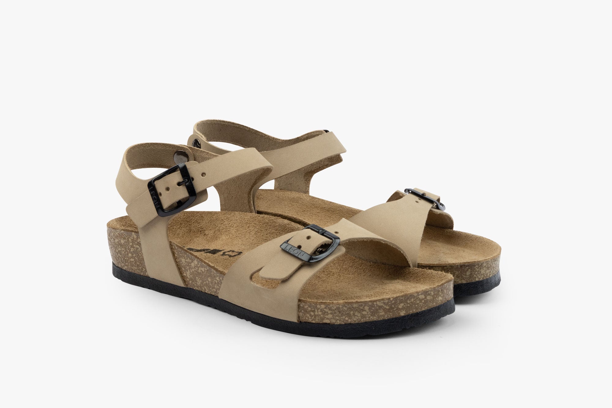 Root damsandal i läder - beige