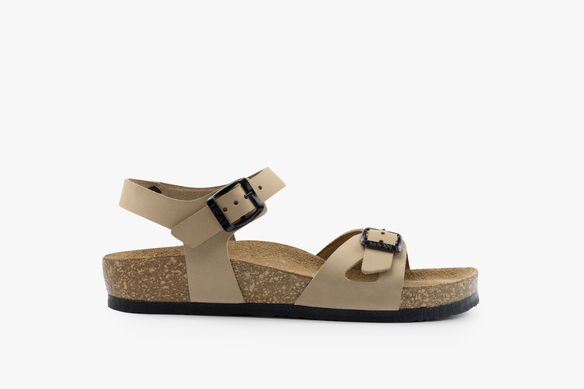 Root damsandal i läder - beige