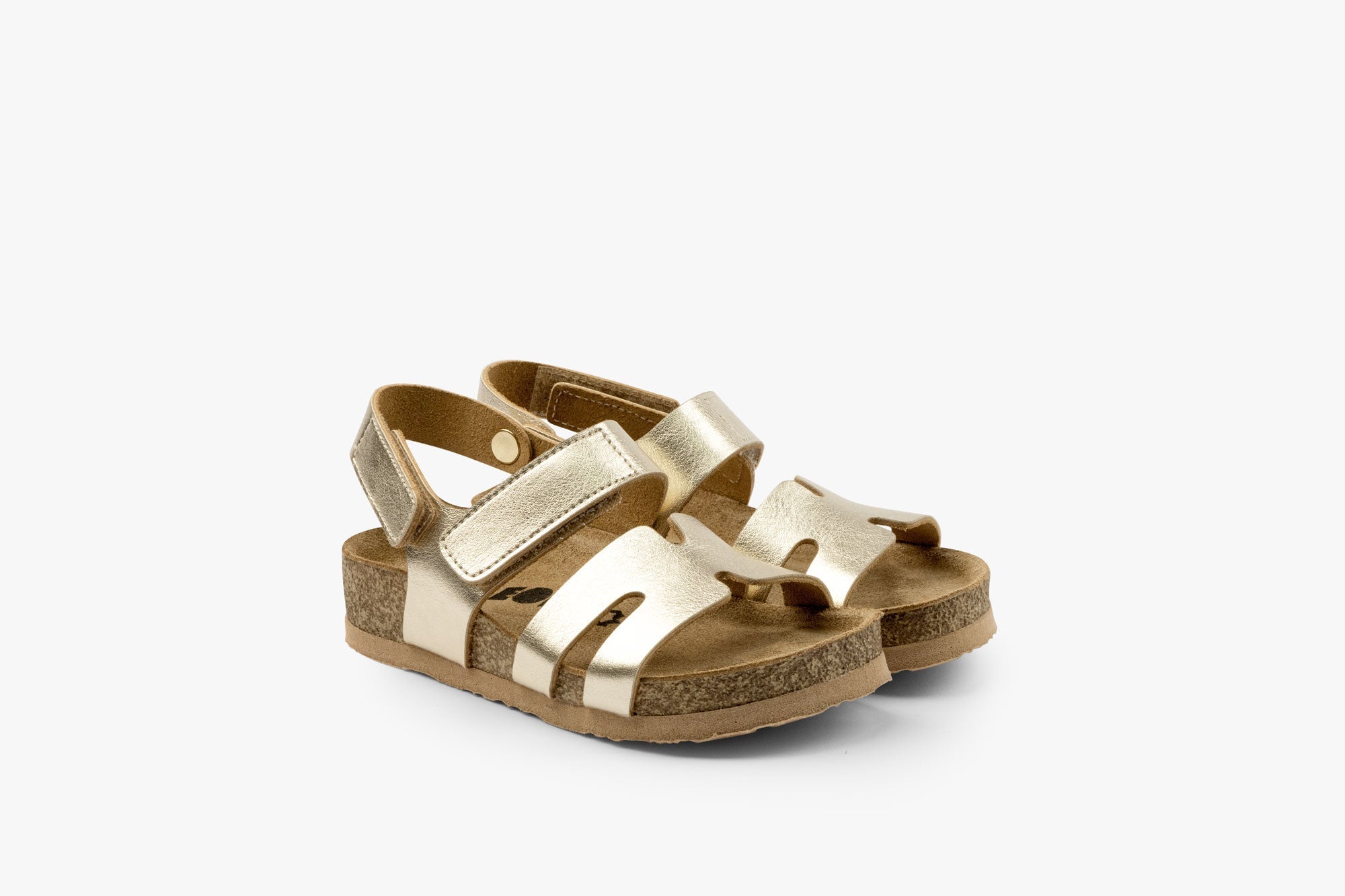 Stella II barnsandal i läder med hälrem - guld