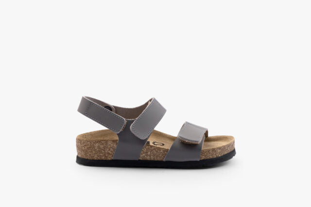 Elio barnsandal i läder - grå