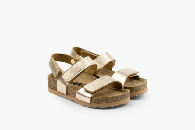Elio barnsandal i läder - guld
