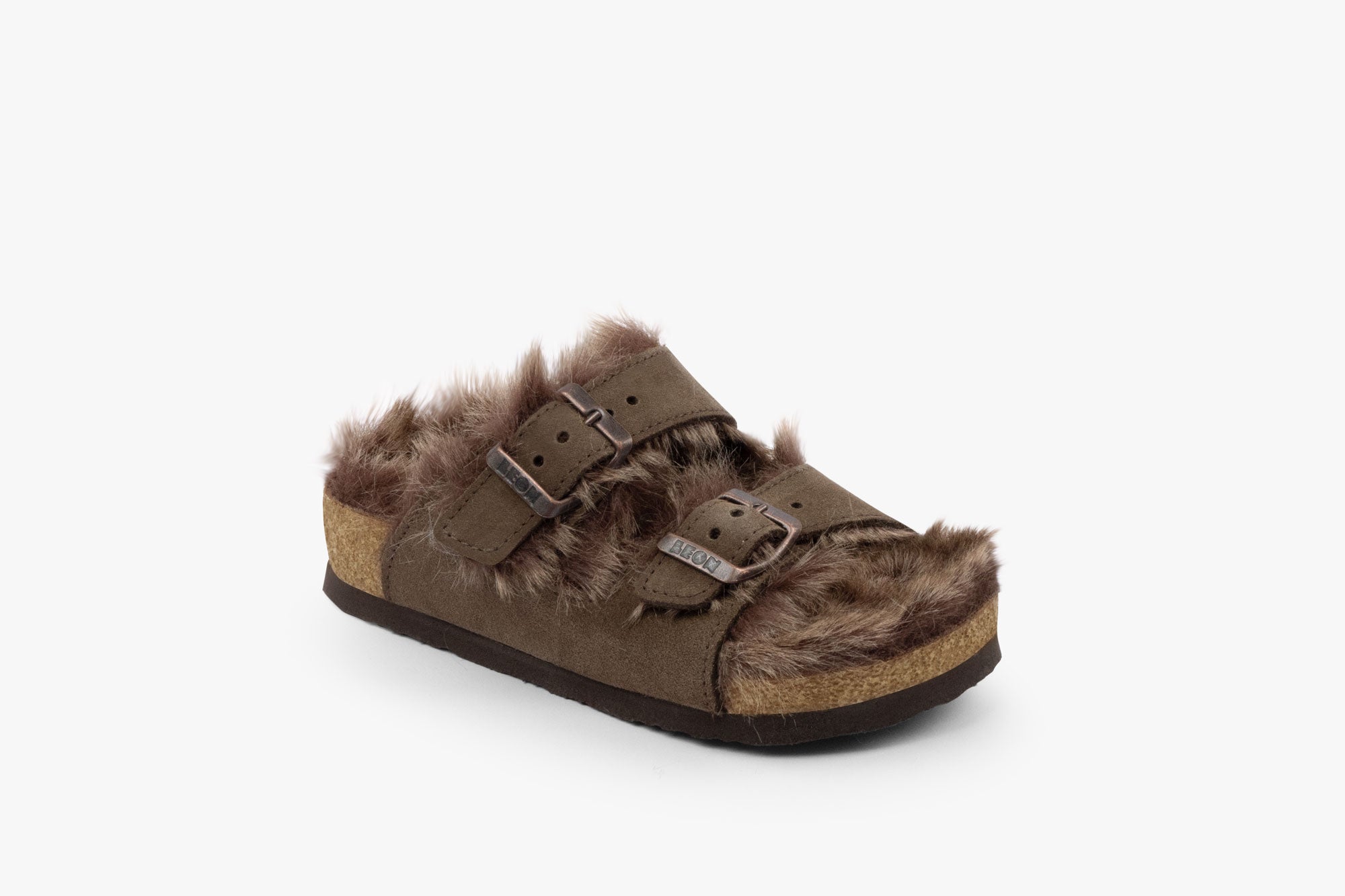 Barntofflor i Päls - Brun