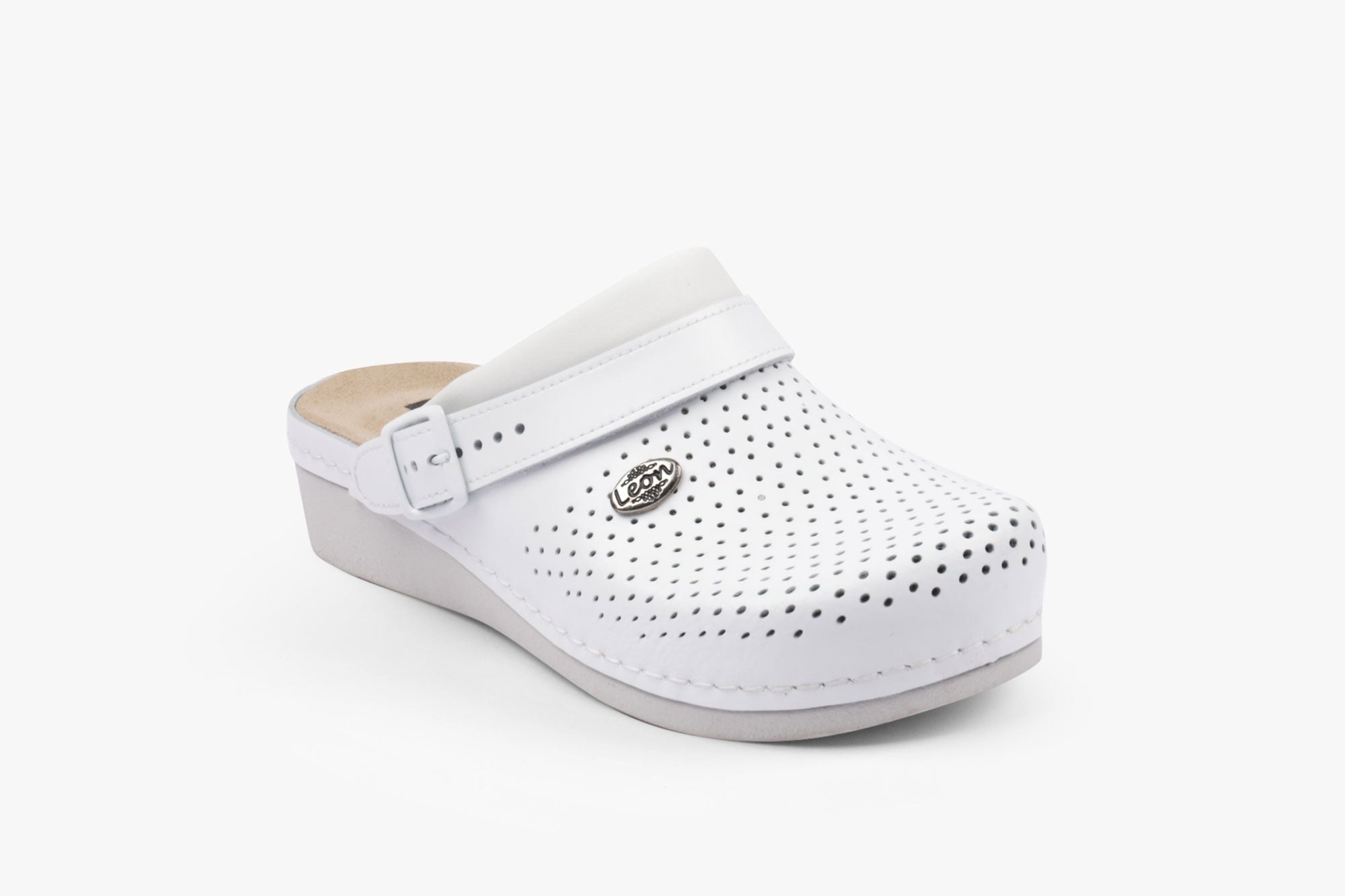 Dam Läder Clogs - Vit