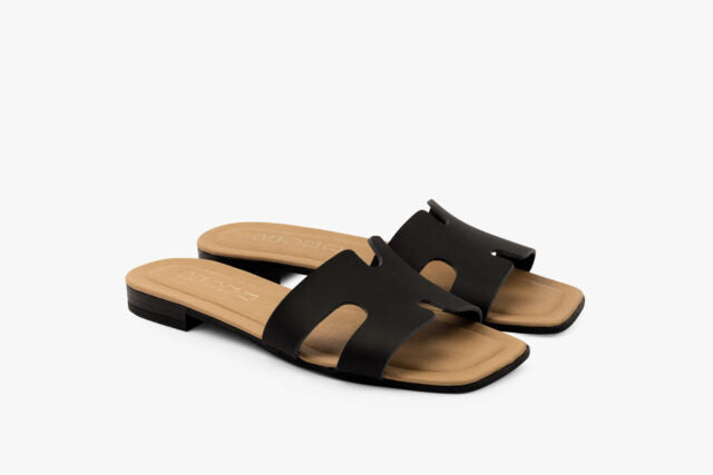 Hera damsandal i läder - svart