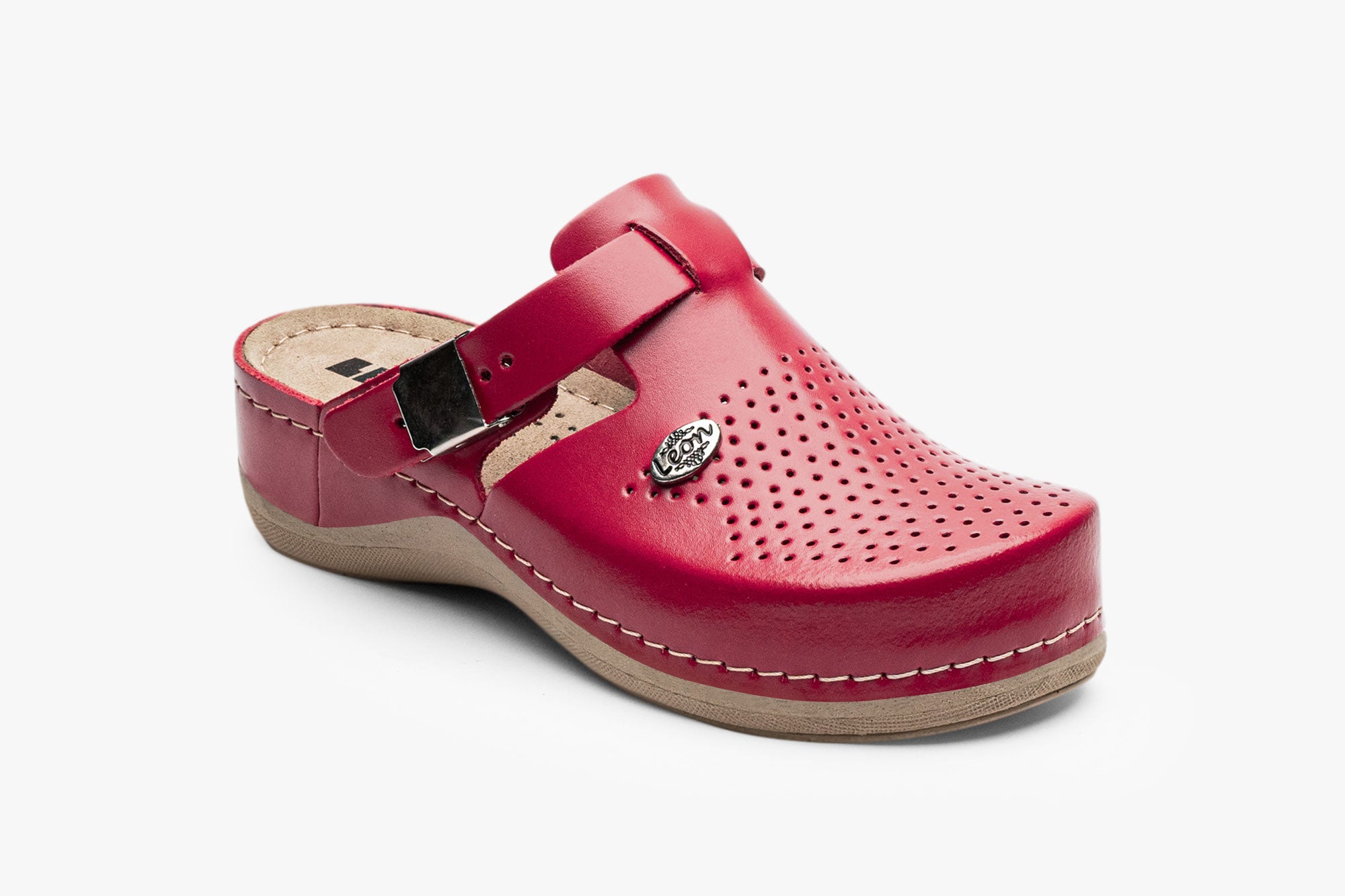 Lana Läder Clogs - Röd