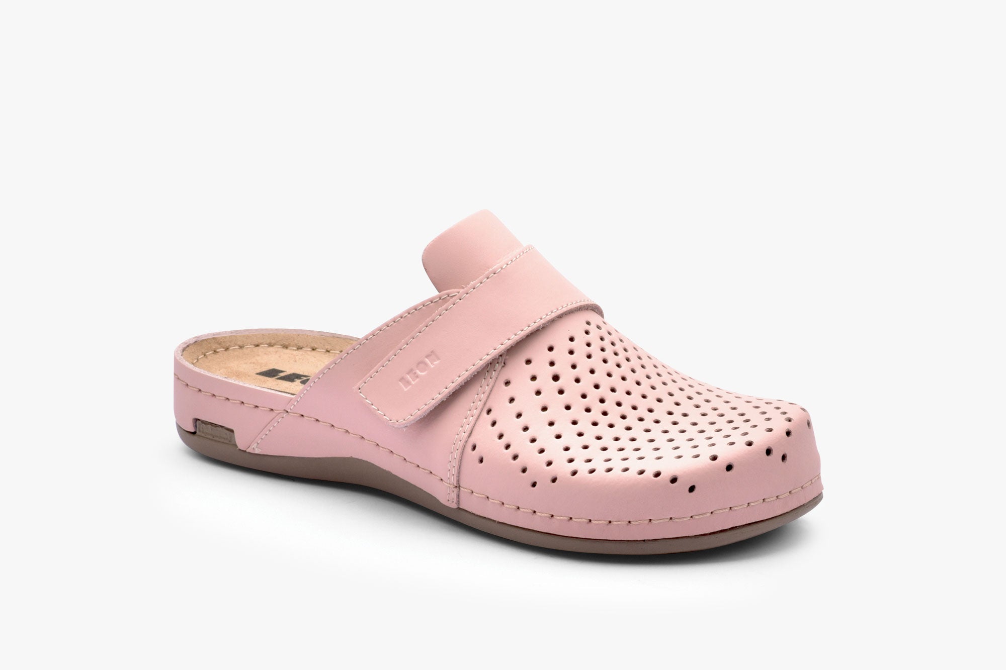 Leona Bakkar damclogs i läder - rosa