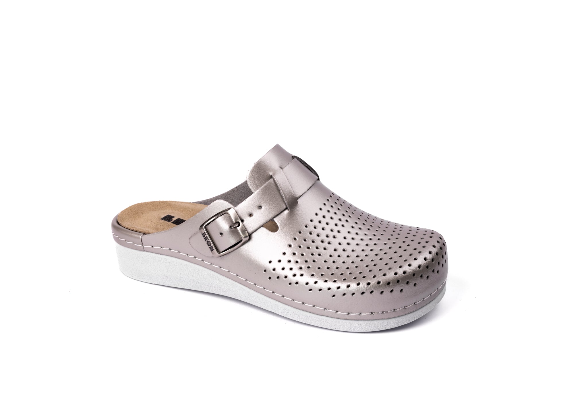 Nora IV Läder Clogs - Champagne