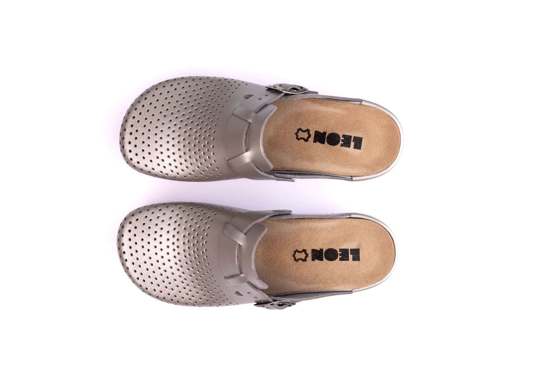 Nora IV Läder Clogs - Champagne