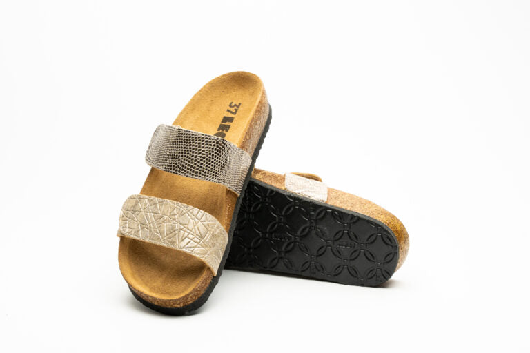 Atalanta Sandaler - Guld Ormskinn