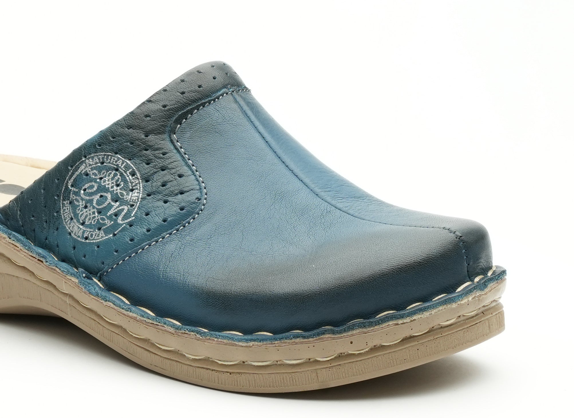 Emili Dam Läder Clogs - Mörkblå