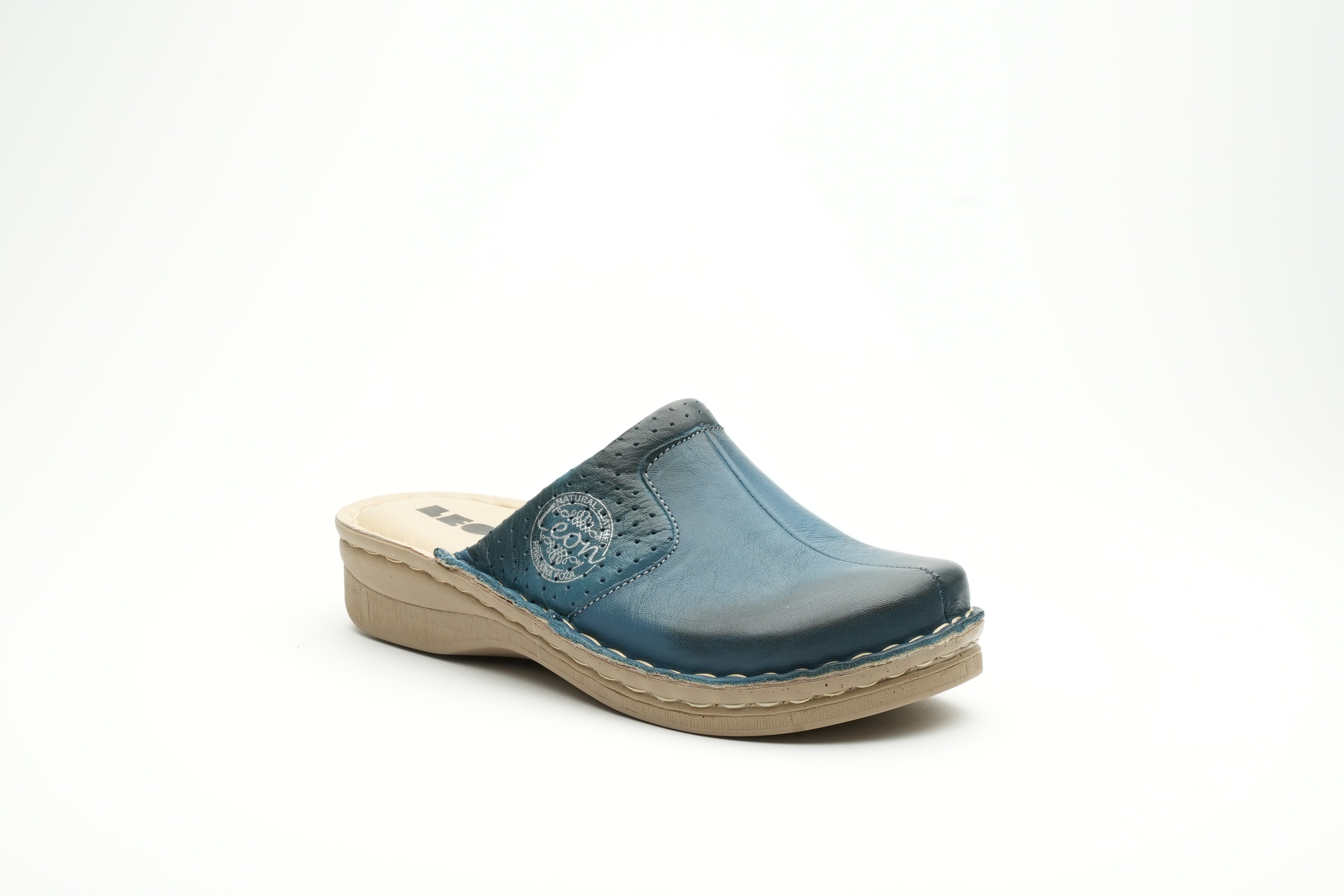 Emili Dam Läder Clogs - Mörkblå