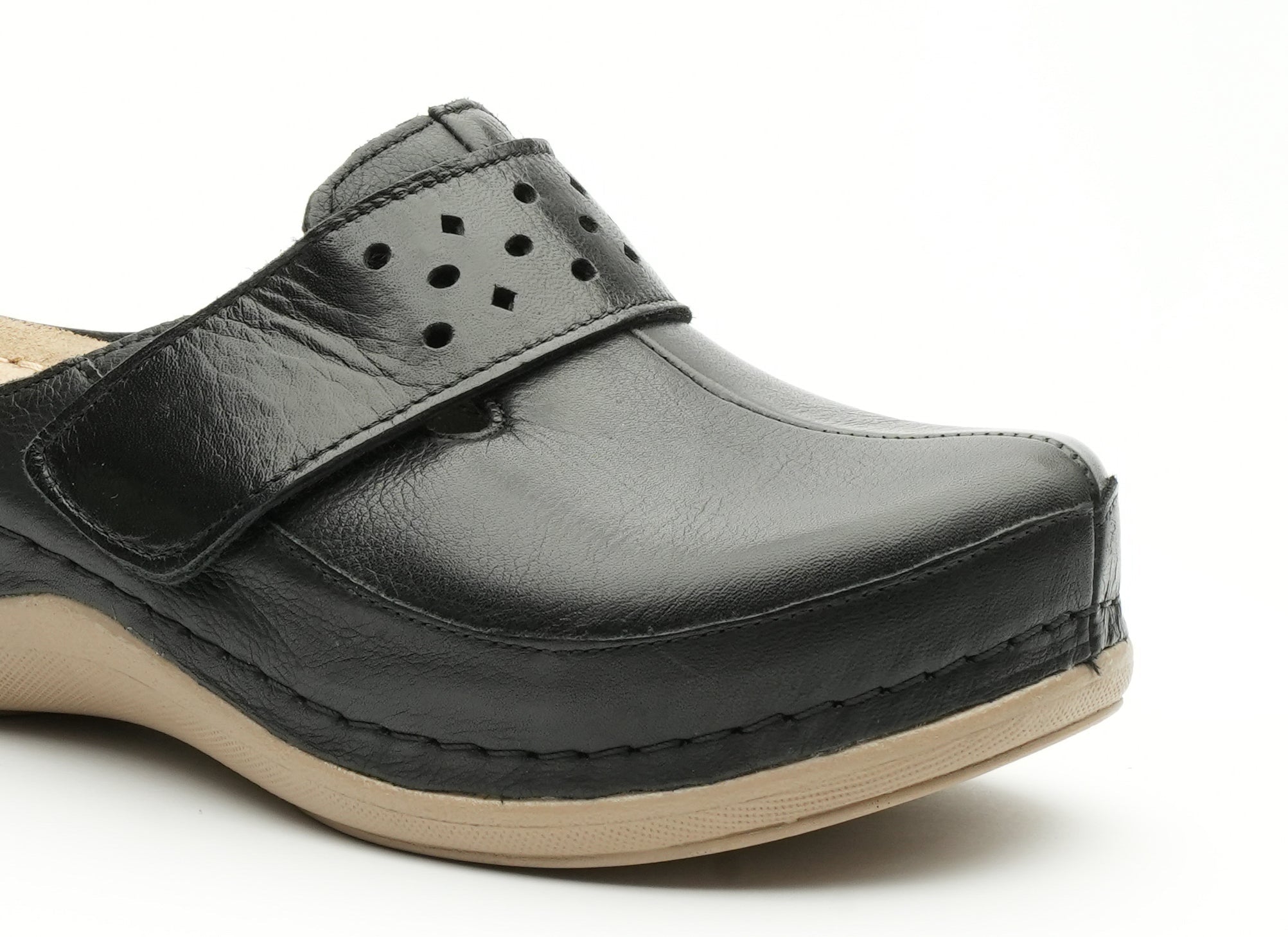 Lara Läder Clogs - Svart