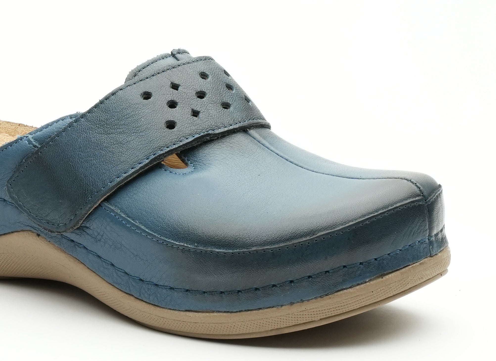 Lara Lädertofflor - Mörkblå