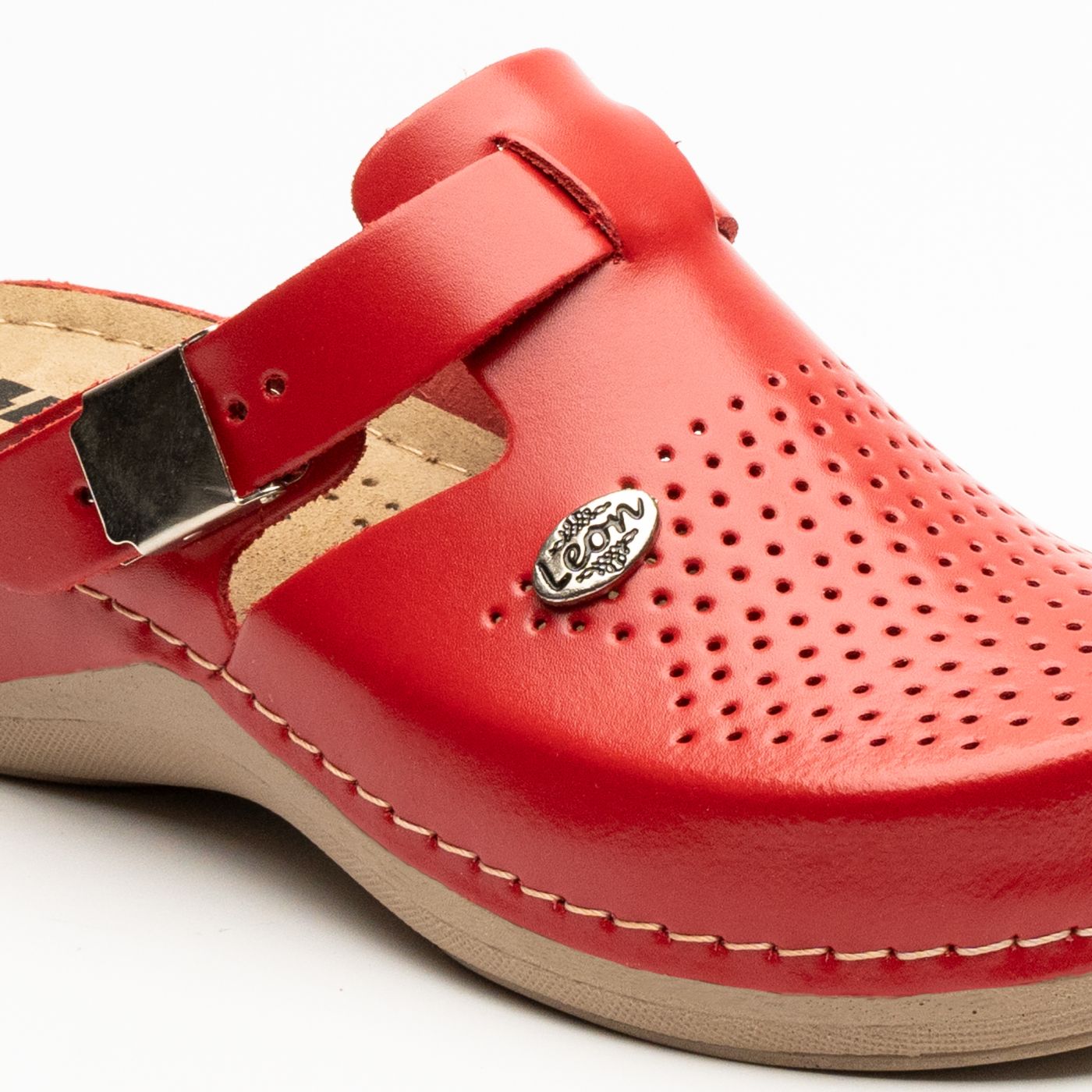 Lana Läder Clogs - Röd