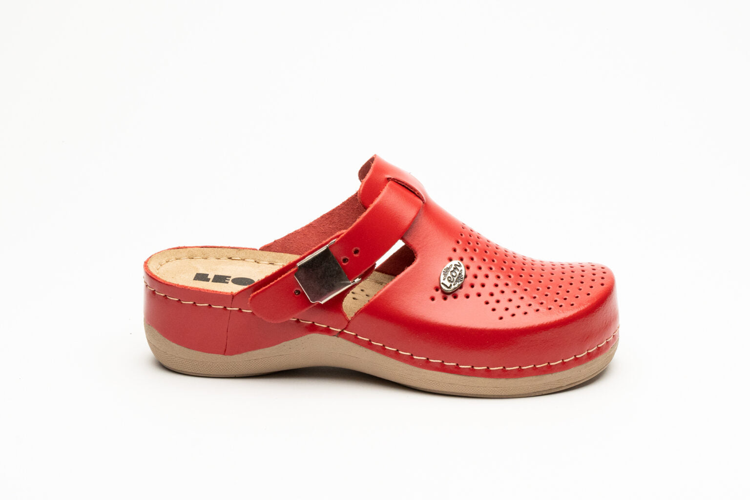 Lana Läder Clogs - Röd