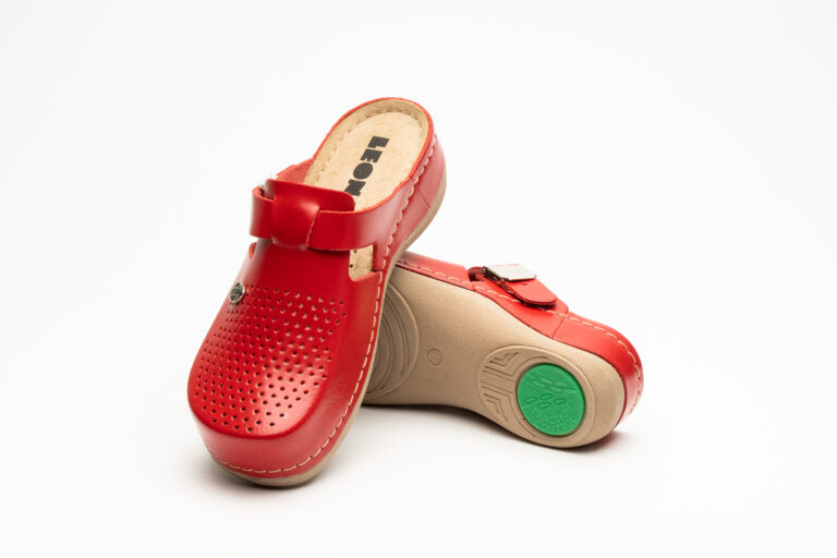 Lana Läder Clogs - Röd