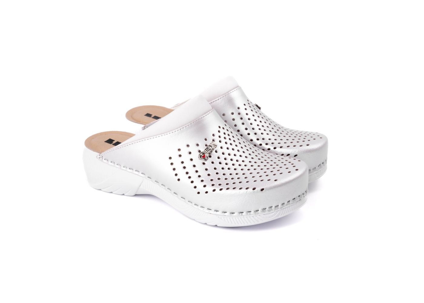 Lätta PU-clogs för damer - pärlemor