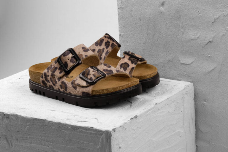 Terra Päls Sandaler - Brun Leopardmönster