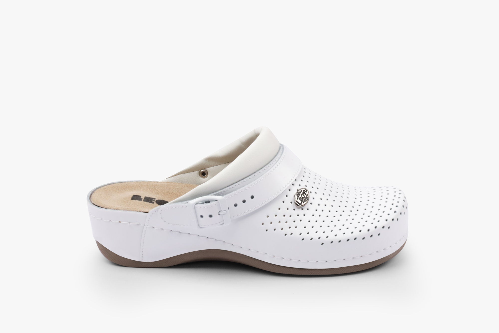 Dame Läder Clogs - Vit