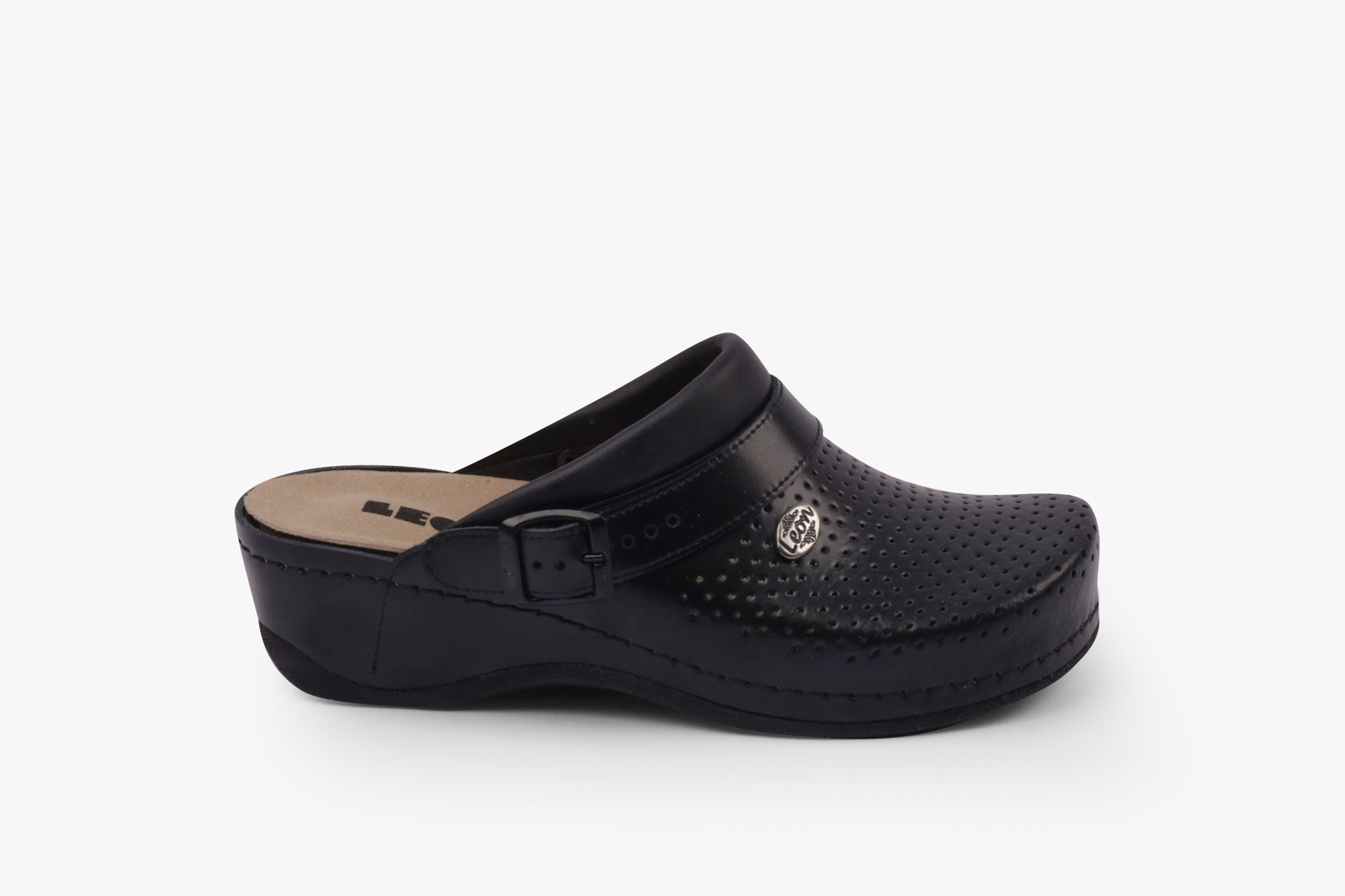 Dame Läder Clogs - Svart