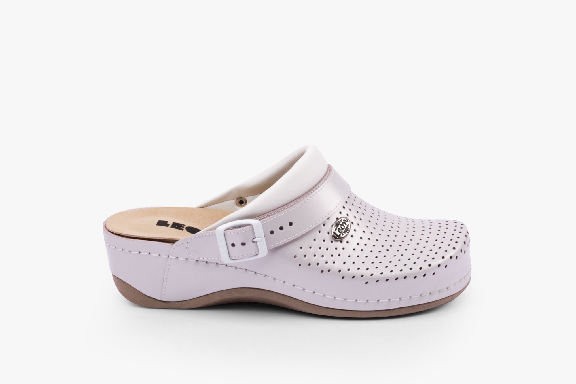 Dam Läder Clogs - Pärlemor