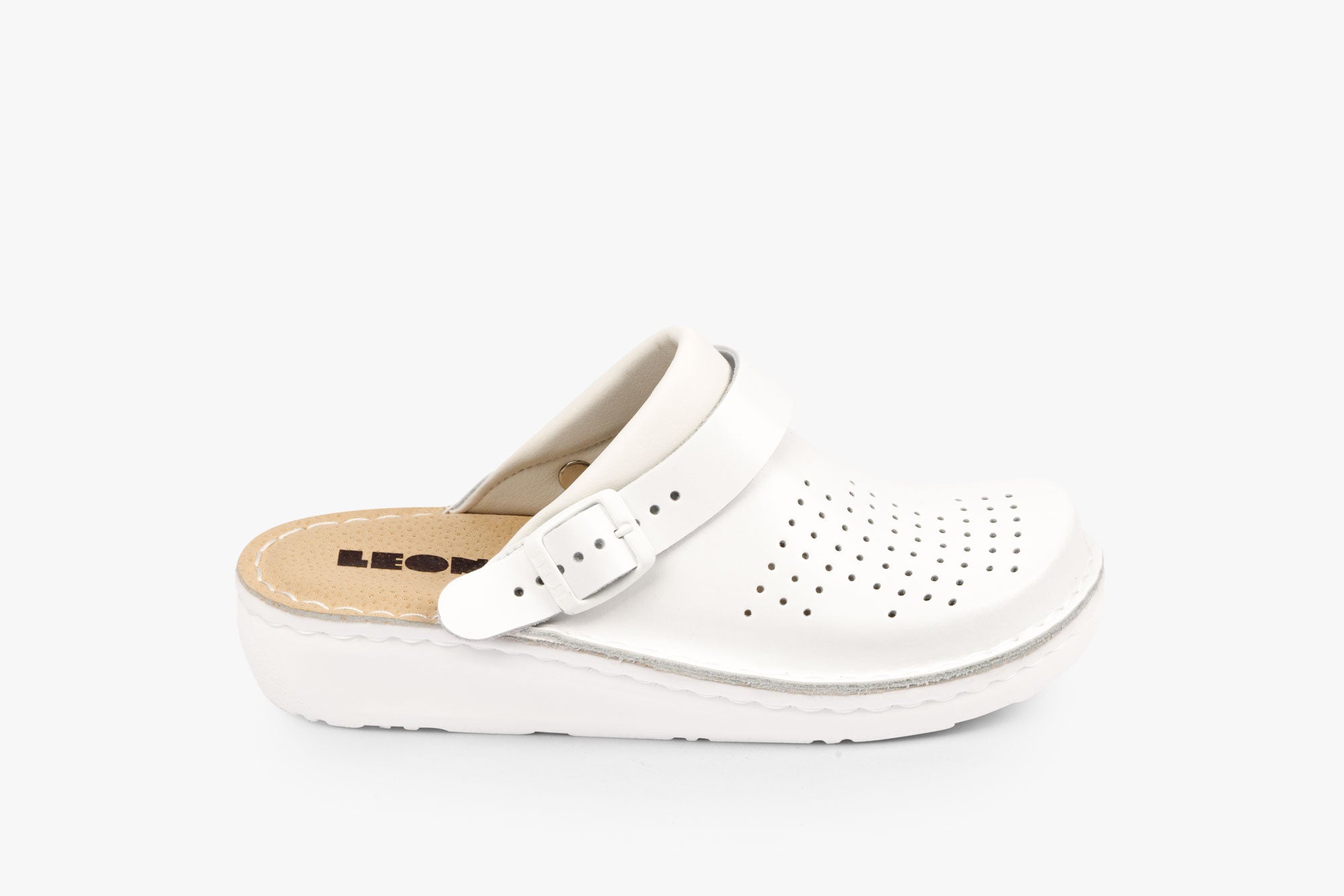 Läder Clogs - Vit