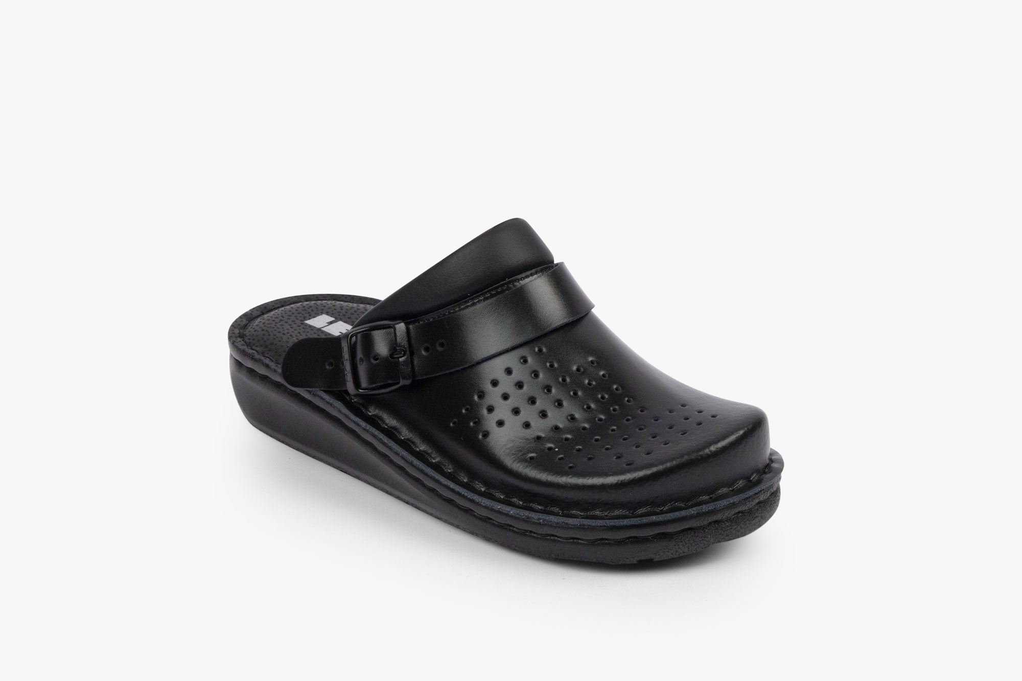 Läder Clogs - Svart