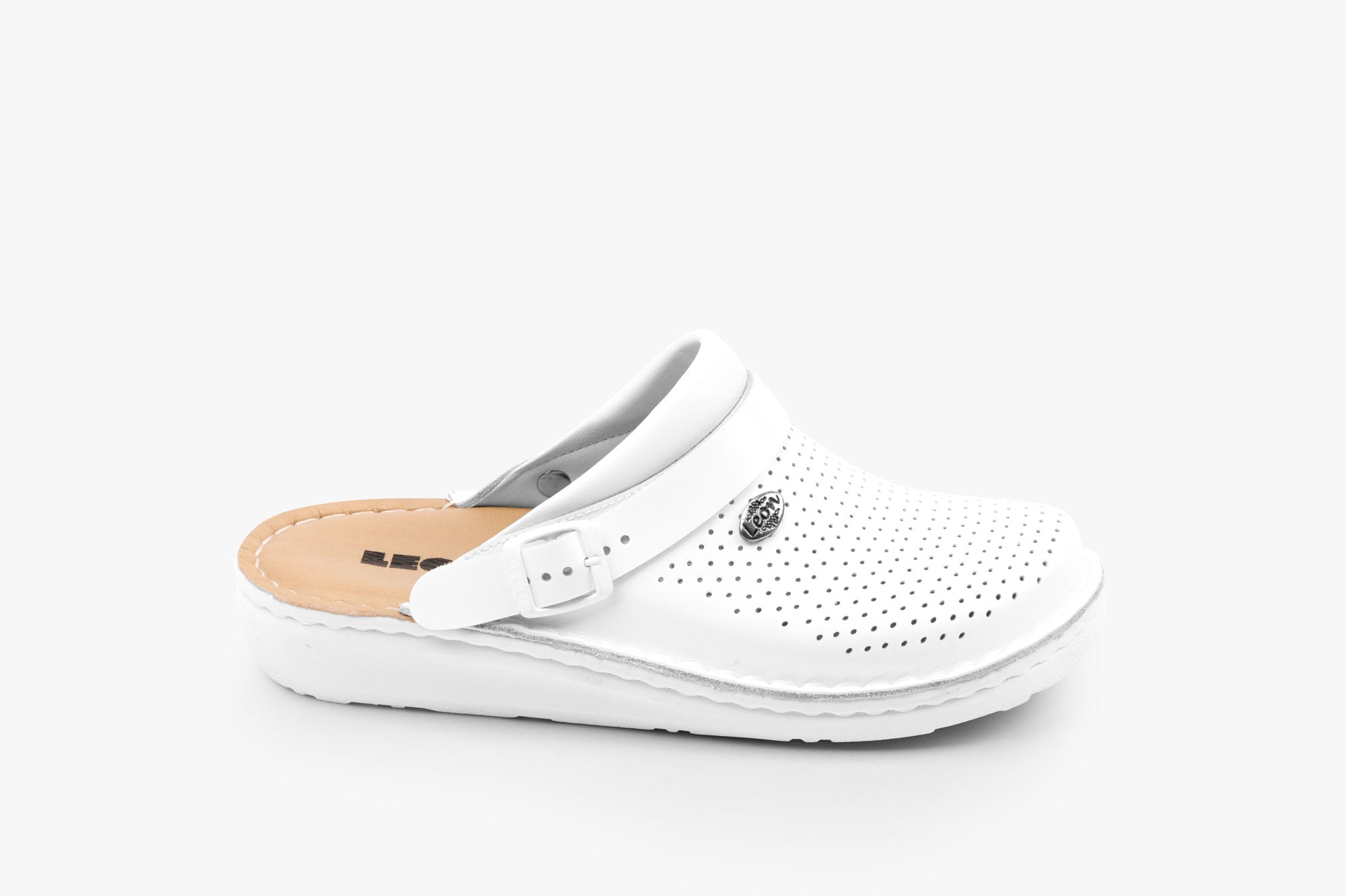 Herr Läder Clogs  - Vit