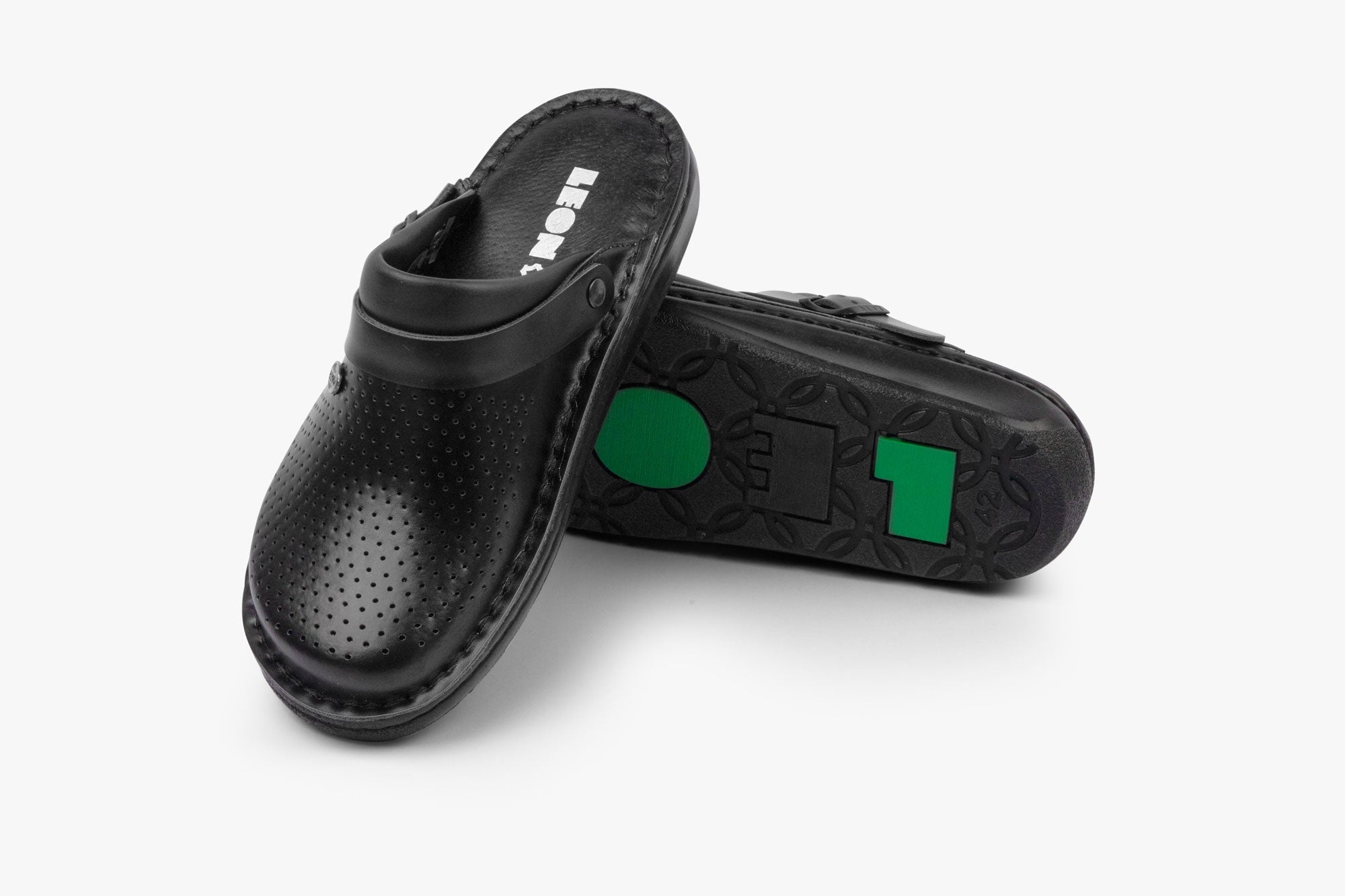 Herr Läder Clogs - Svart