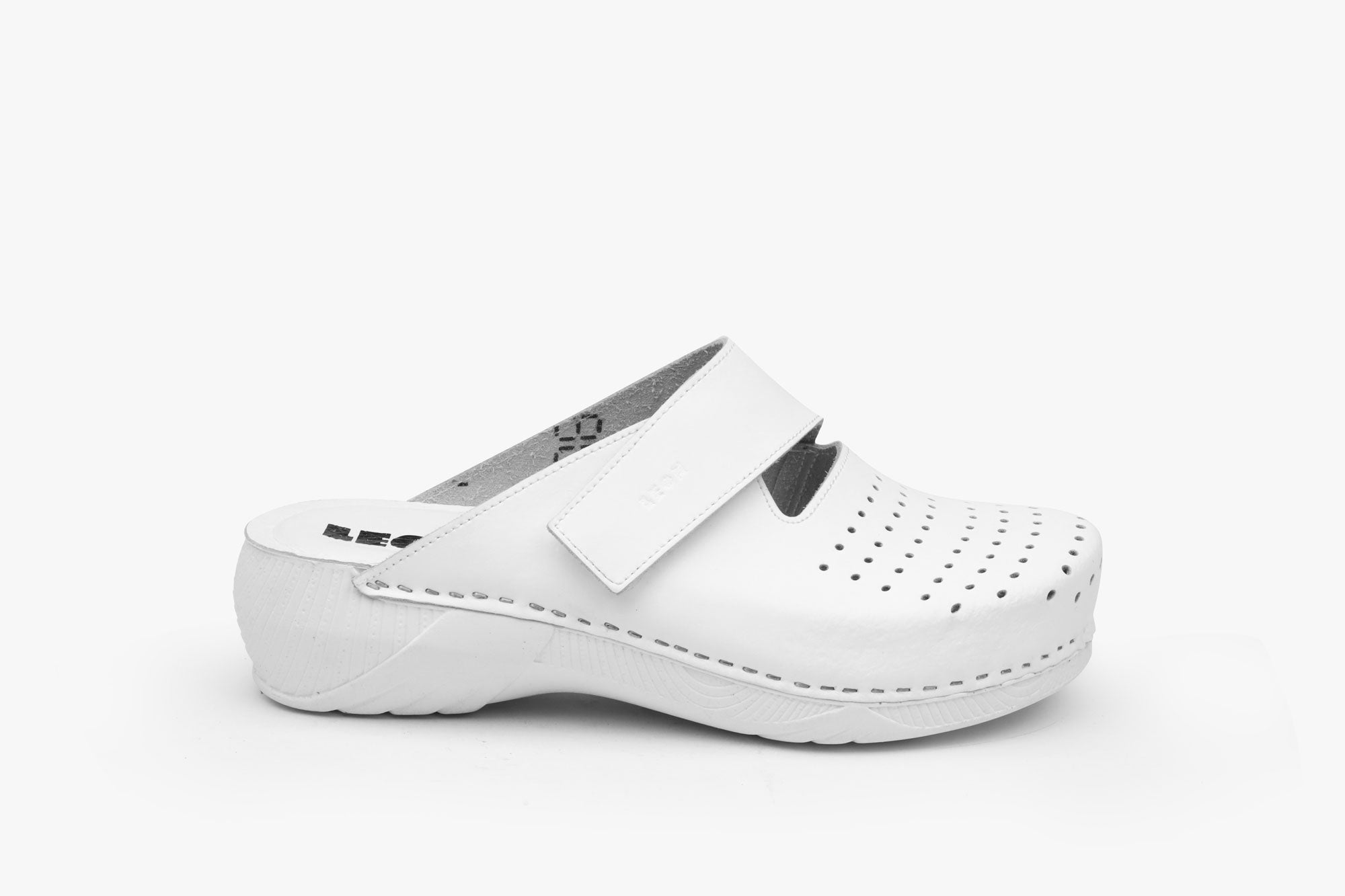 Rubicon damclogs i läder - vitt