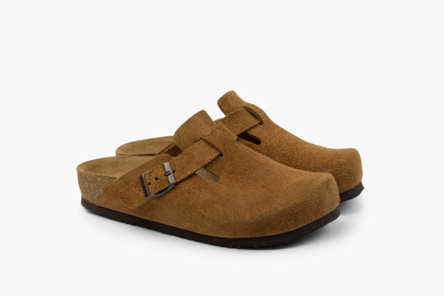 Atlas damclogs i mocka - cognac