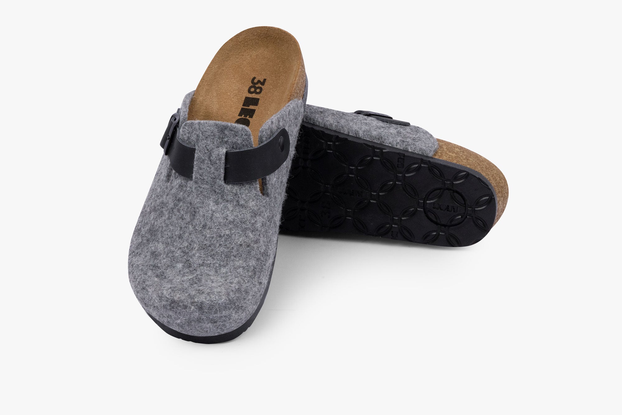 Dam Tofflor - Grå Ullfilt