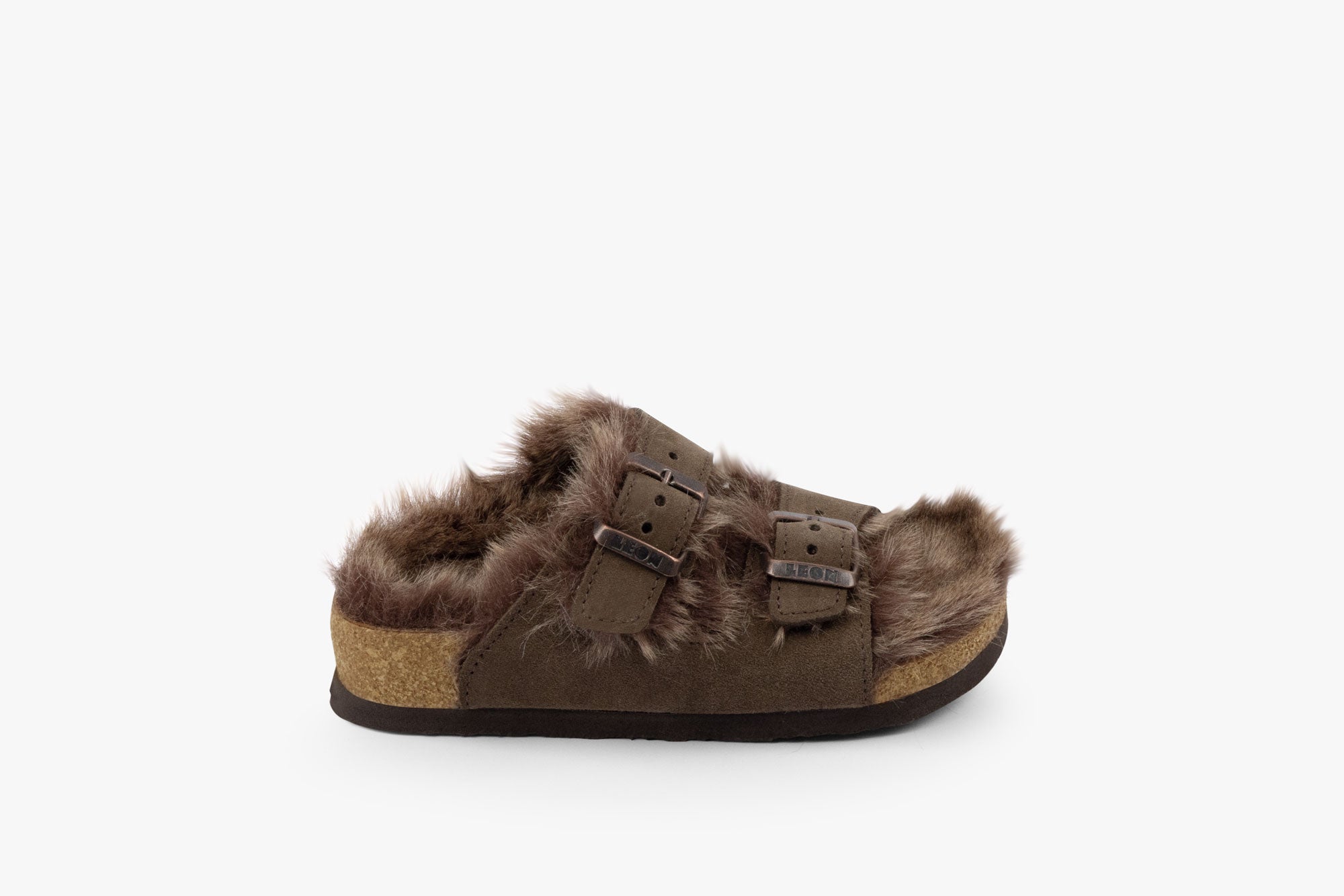 Barntofflor i Päls - Brun