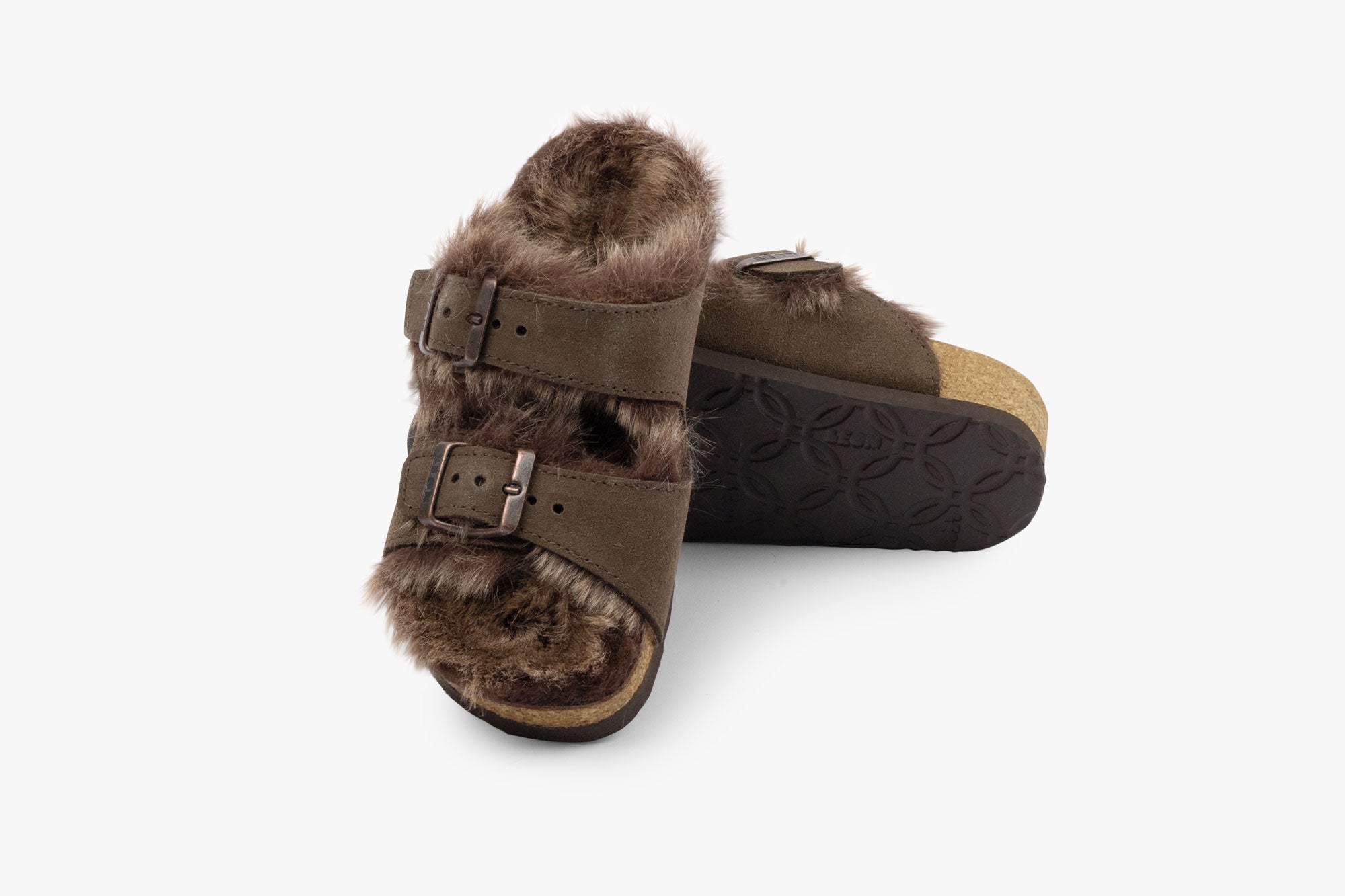 Barntofflor i Päls - Brun