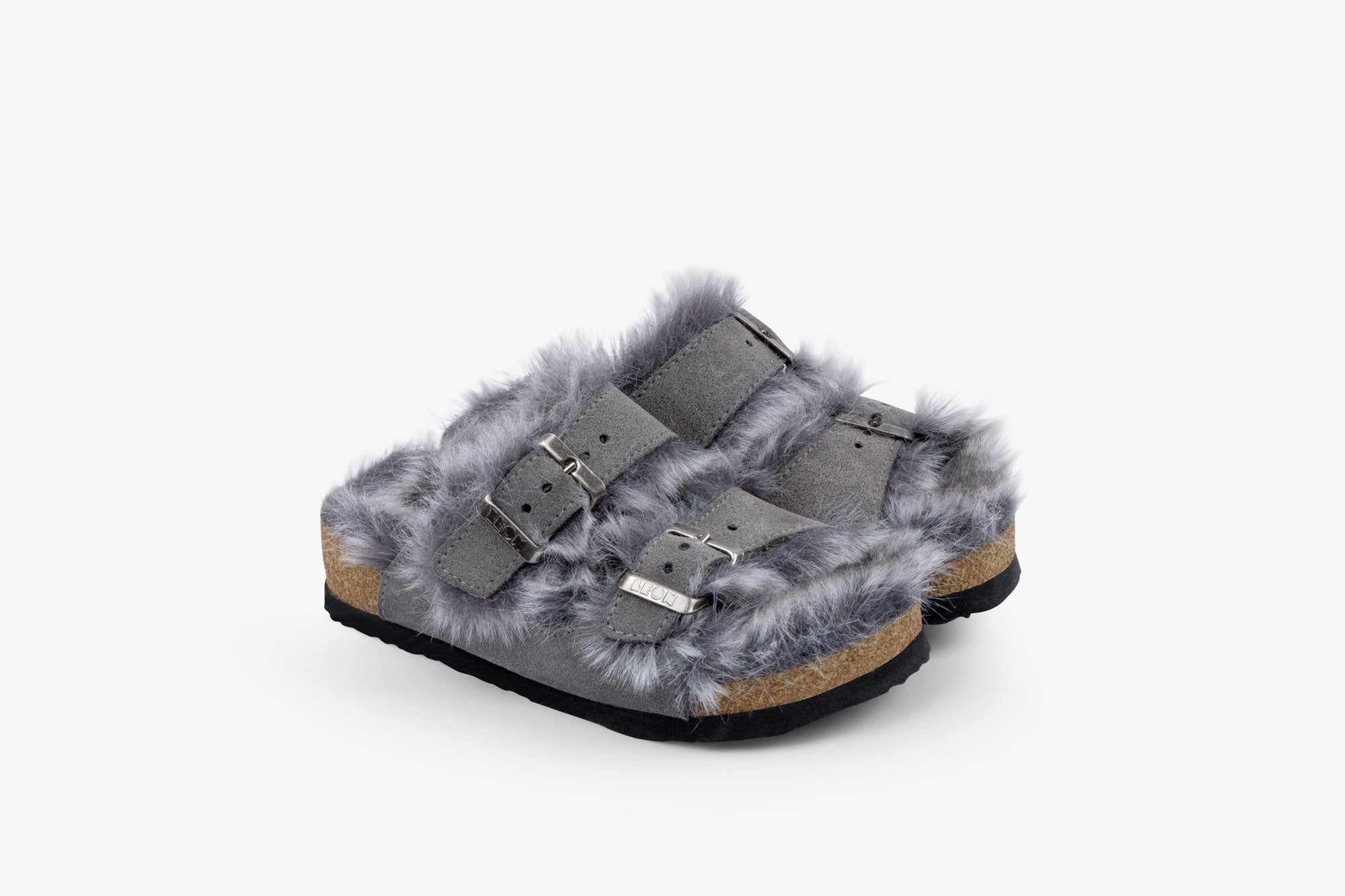 Barntofflor i Päls - Grå