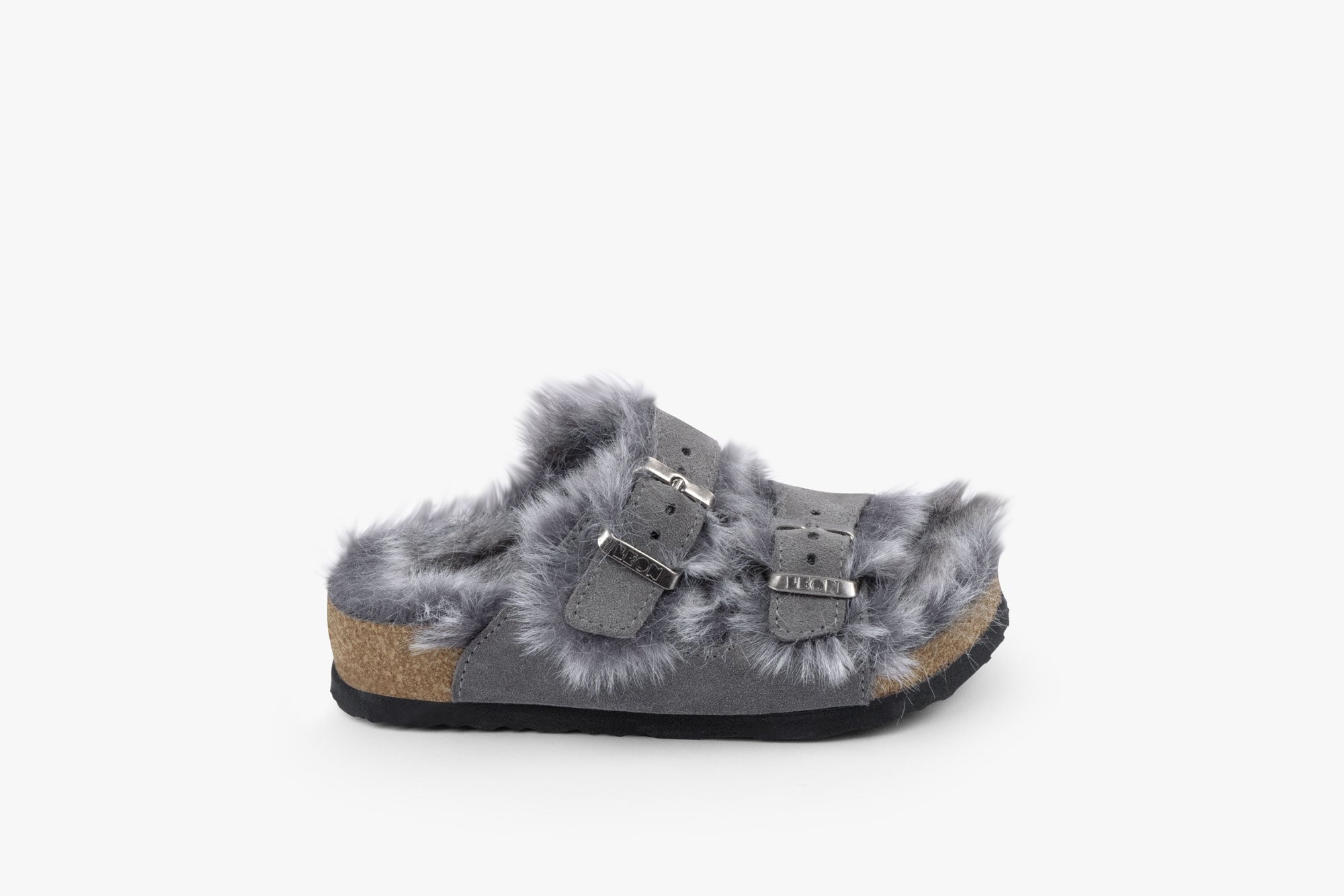 Barntofflor i Päls - Grå