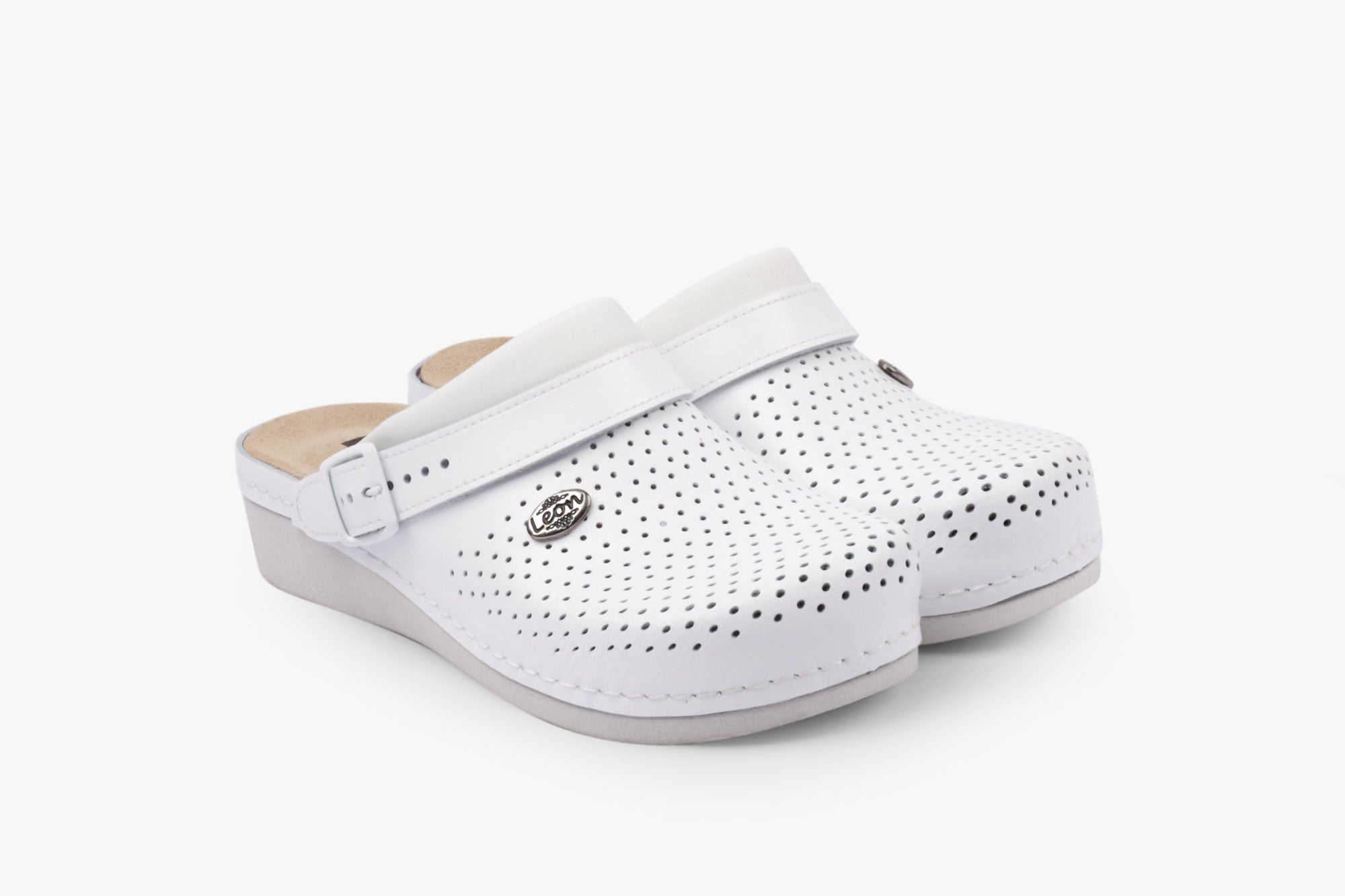 Dam Läder Clogs - Vit