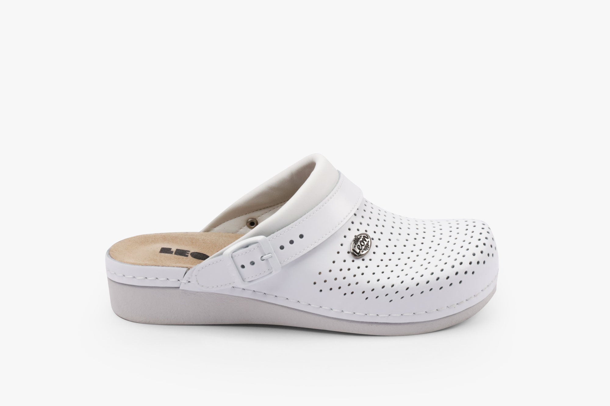 Dam Läder Clogs - Vit