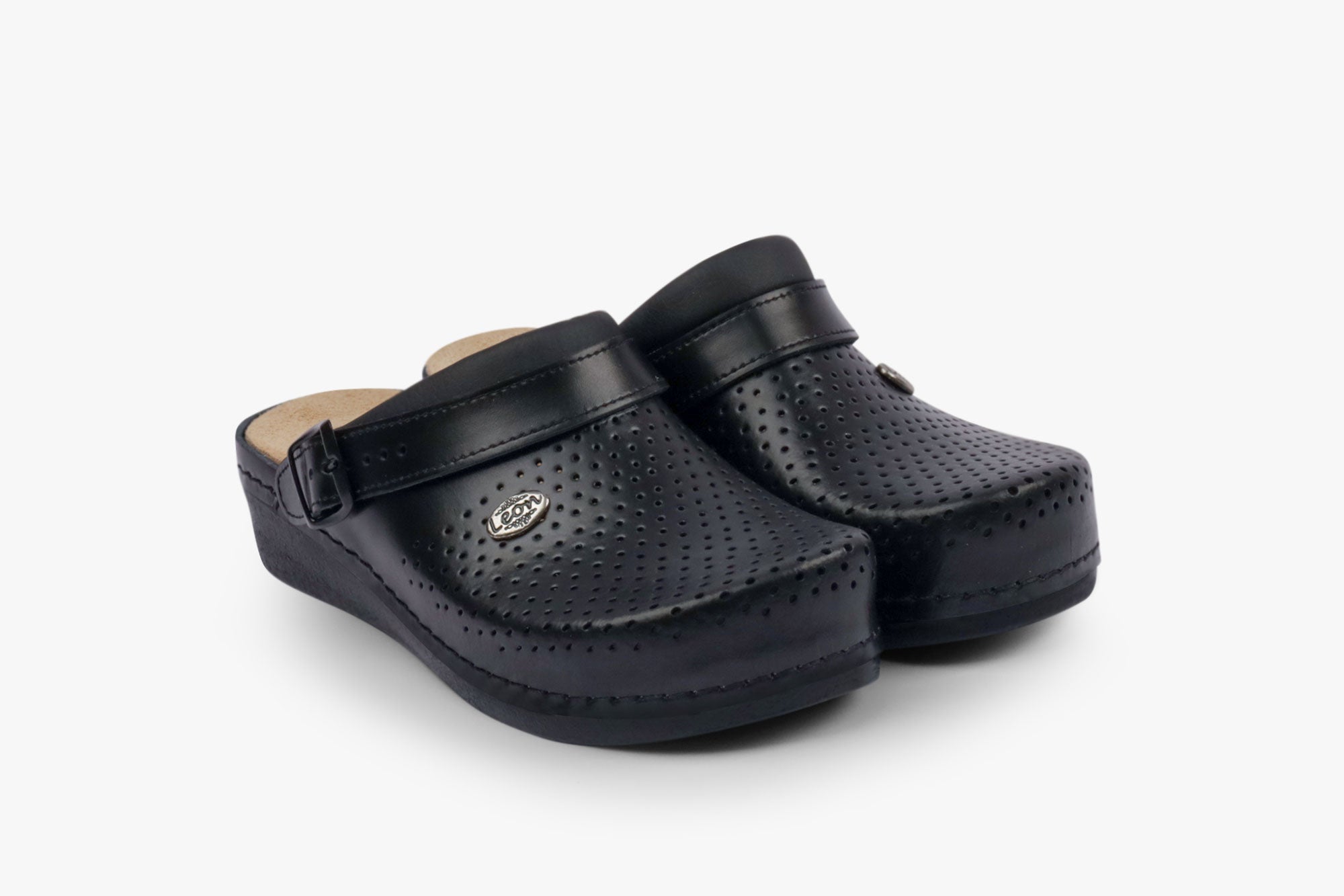 Dam Läder Clogs - Svart