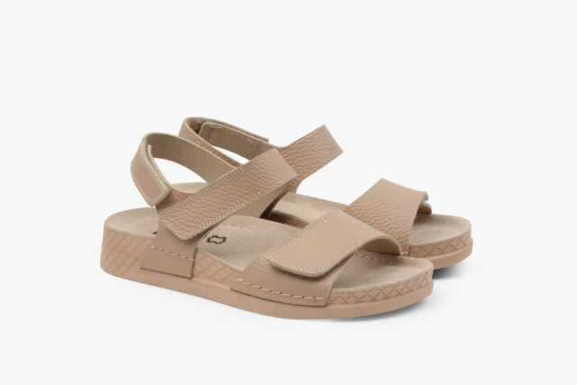 Moveo damsandal i läder med hälrem - beige
