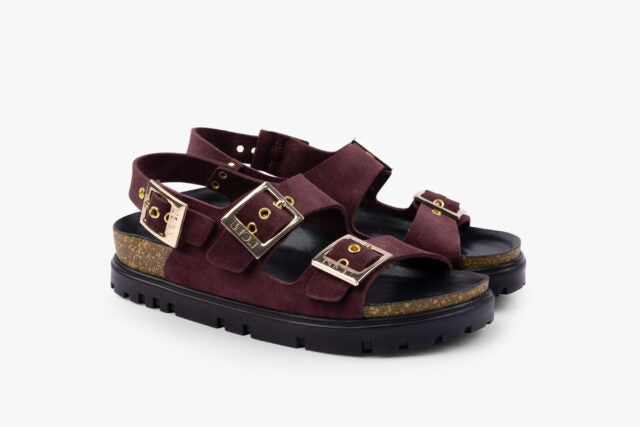 Nyx damsandal i mocka - bordeaux