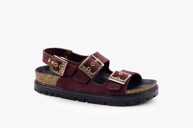 Nyx damsandal i mocka - bordeaux