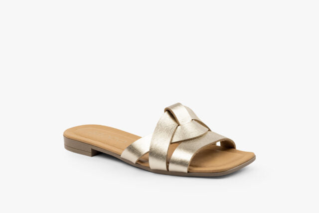 Linea damsandal i läder - guld