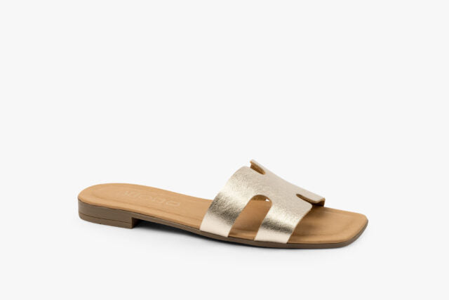 Hera damsandal i läder - guld