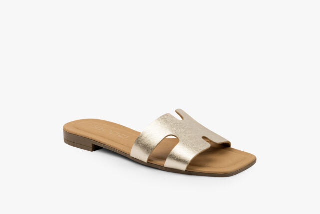 Hera damsandal i läder - guld